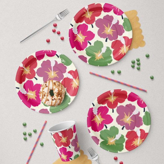 Bold Florals Multicolored Pappteller