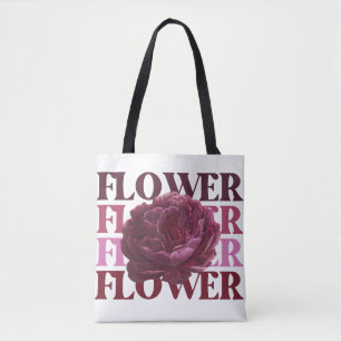 'Bold FLOWER Typography' Florale Ästhetik-Einkaufs Tasche
