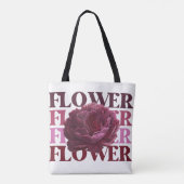 'Bold FLOWER Typography' Florale Ästhetik-Einkaufs Tasche (Rückseite)