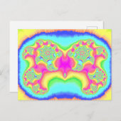 BOLD ~ FLUORO PINK ~ 3D-Fraktal Design ~ Postkarte (Vorne/Hinten)
