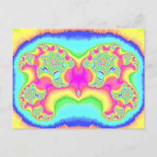 BOLD ~ FLUORO PINK ~ 3D-Fraktal Design ~ Postkarte