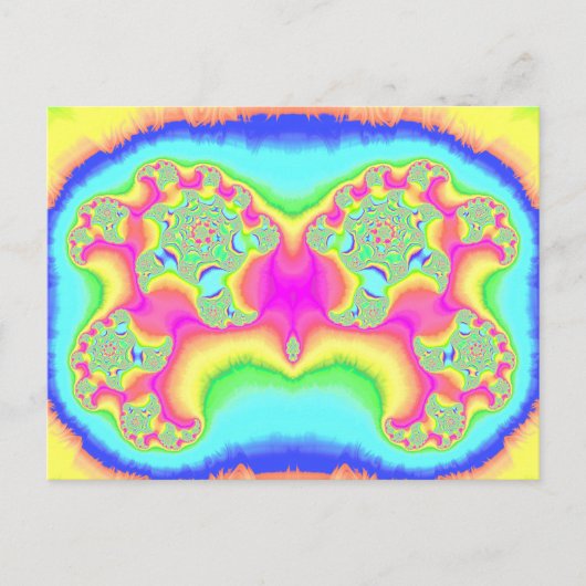 BOLD ~ FLUORO PINK ~ 3D-Fraktal Design ~ Postkarte (Vorderseite)