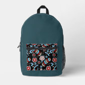 Bold Folk Floral Pattern Bedruckter Rucksack (Vorderseite)