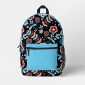 Bold Folk Floral Pattern Bedruckter Rucksack (Vorderseite)