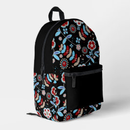 Bold Folk Floral Pattern Bedruckter Rucksack