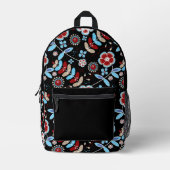 Bold Folk Floral Pattern Bedruckter Rucksack (Vorderseite)