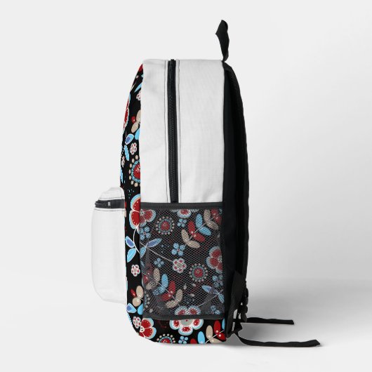 Bold Folk Floral Pattern Bedruckter Rucksack (Rechts)