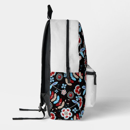 Bold Folk Floral Pattern Bedruckter Rucksack (Links)