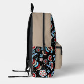 Bold Folk Floral Pattern Bedruckter Rucksack (Links)