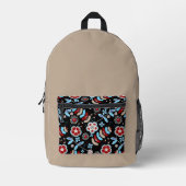 Bold Folk Floral Pattern Bedruckter Rucksack (Vorderseite)
