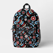 Bold Folk Floral Pattern Bedruckter Rucksack (Vorderseite)