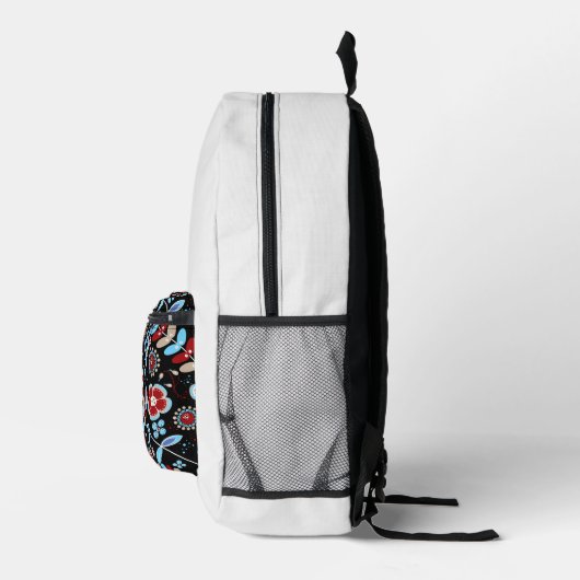 Bold Folk Floral Pattern Bedruckter Rucksack (Rechts)