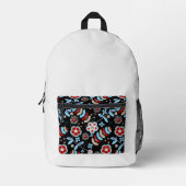 Bold Folk Floral Pattern Bedruckter Rucksack (Vorderseite)