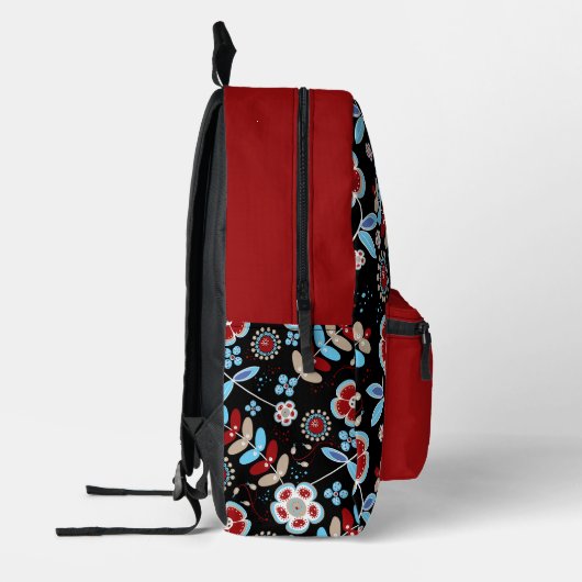 Bold Folk Floral Pattern Bedruckter Rucksack (Links)