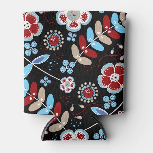 Bold Folk Floral Pattern Dosenkühler (Vorderseite)