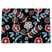 Bold Folk Floral Pattern Große Geschenktüte (Vorderseite)
