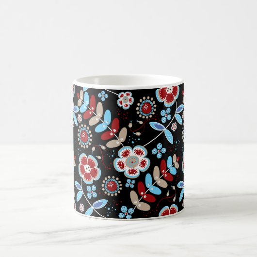 Bold Folk Floral Pattern Kaffeetasse (Mittel)