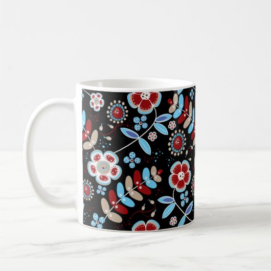Bold Folk Floral Pattern Kaffeetasse (Links)