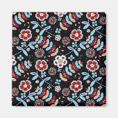 Bold Folk Floral Pattern Magnet (Vorne)