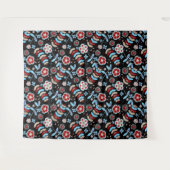 Bold Folk Floral Pattern Wandteppich (Vorderseite (Horizontal))