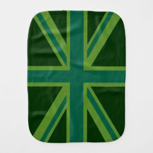 Bold Forest Green Union Jack Baby Spucktuch