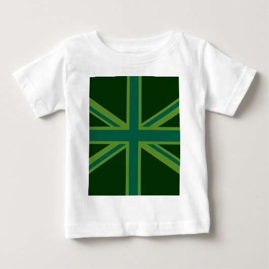 Bold Forest Green Union Jack Baby T-shirt (Vorderseite)