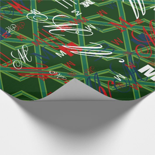 Bold Forest Green Union Jack Geschenkpapier (Ecke)