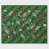 Bold Forest Green Union Jack Geschenkpapier (Flach)