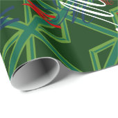 Bold Forest Green Union Jack Geschenkpapier (Rolleneckpunkt)
