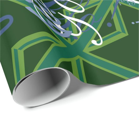 Bold Forest Green Union Jack Geschenkpapier (Rolleneckpunkt)