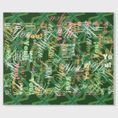 Bold Forest Green Union Jack Geschenkpapier (Flach)