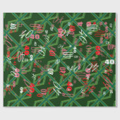 Bold Forest Green Union Jack Geschenkpapier (Flach)