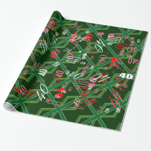 Bold Forest Green Union Jack Geschenkpapier
