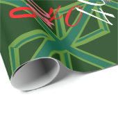 Bold Forest Green Union Jack Geschenkpapier (Rolleneckpunkt)