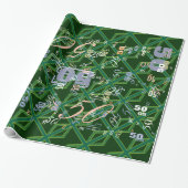 Bold Forest Green Union Jack Geschenkpapier (Ungerollt)