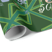 Bold Forest Green Union Jack Geschenkpapier (Rolleneckpunkt)