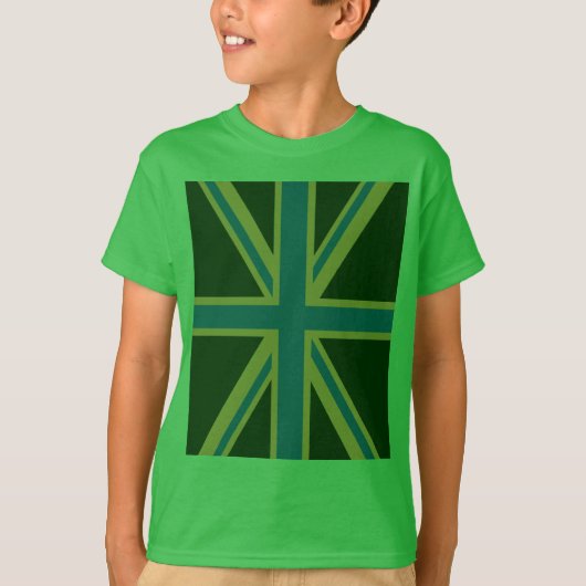 Bold Forest Green Union Jack T-Shirt (Vorderseite)