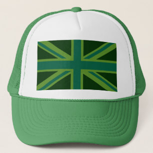Bold Forest Green Union Jack Truckerkappe