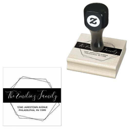 Bold Frame Dotted Script-Family-Adresse Gummistempel (Stempel)