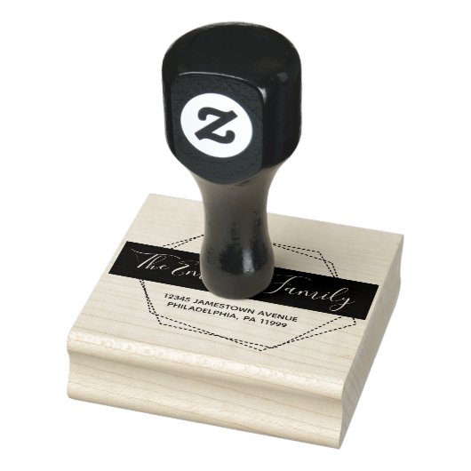 Bold Frame Dotted Script-Family-Adresse Gummistempel (Stempel)