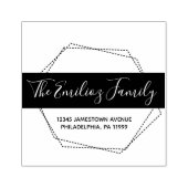 Bold Frame Dotted Script-Family-Adresse Gummistempel (Prägung)