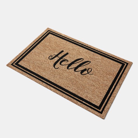 Bold Friendly Hello Imitats Coir Doormat Design Fußmatte (Schrägansicht)