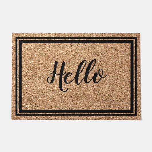 Bold Friendly Hello Imitats Coir Doormat Design Fußmatte (Vorderseite)
