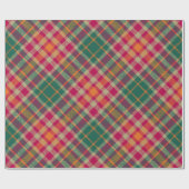 Bold Fuchsia Emerald Green Modern Diagonal Plaid Geschenkpapier (Flach)