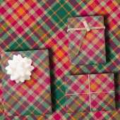 Bold Fuchsia Emerald Green Modern Diagonal Plaid Geschenkpapier Set