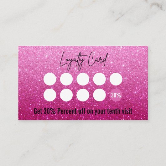 Bold Fuchsia Glitzer Ombre Lash Techniker Treuekarte (Vorderseite)