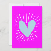 Bold Fuchsia & Light Blue Birthday Einladung (Rückseite)