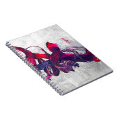 Bold Fuchsia Lila Silber Brush Abstrakt Notizblock (Rechte Seite)