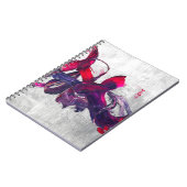 Bold Fuchsia Lila Silber Brush Abstrakt Notizblock (Linke Seite)