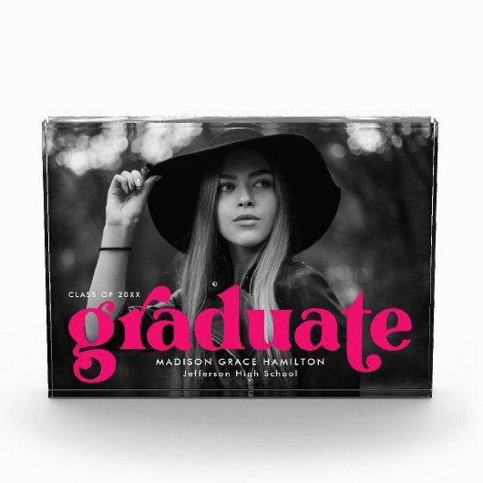 Bold Fuchsia Typografy Abschluss Fotoblock (Vorderseite)